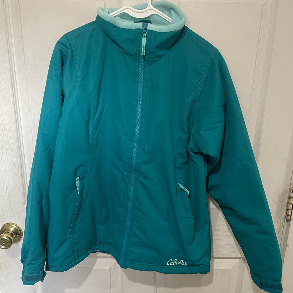 Cabelas Three Season Bayside Jacket Womens Medium Full Zip Fleece Lined New